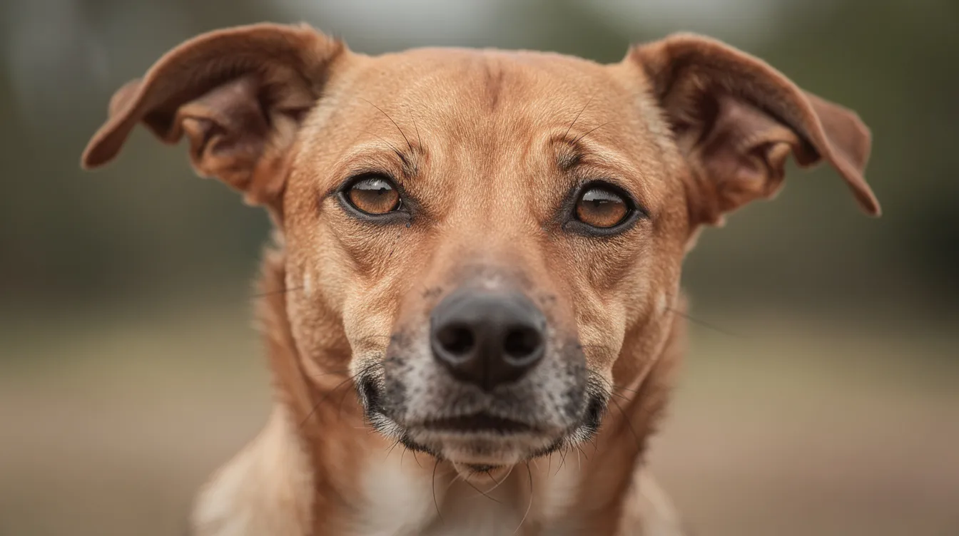 Close-up of a brown dog.